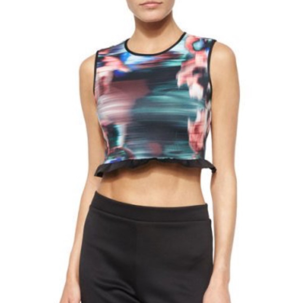 Clover Canyon Floral Ikat Printed Crop Top